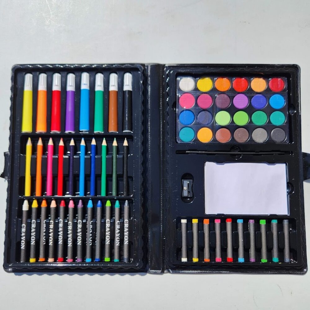 Art Set Kit Colored Pencils Watercolor Crayons Markers Oil Pastels For Kids Begi